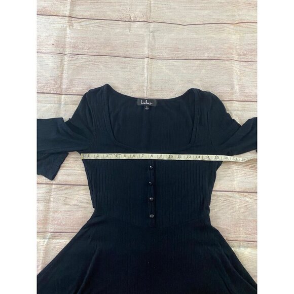 Lulu's Women's 1/2 Button Front Long Sleeve Fit And FLare Dress - Small - Picture 12 of 12